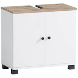 Artikelbild 1 für MÖBELPARTNER Waschbeckenunterschrank Lugo 157427 weiß, wildeiche 59,8 x 32,6 x 62,4 cm, Artikelnummer 323818