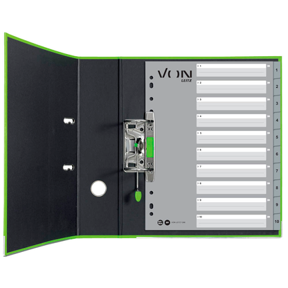 Artikelbild 2 für VON LEITZ Register DIN A4 Überbreite 1-10 grau-weiß 10-teilig, 1 Satz, Artikelnummer 635799