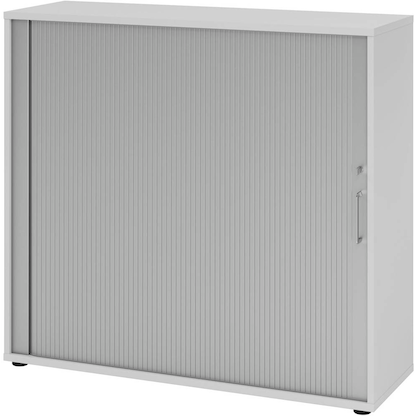 Artikelbild für HAMMERBACHER Popular Rollladenschrank lichtgrau, silber 2 Fachböden 120,0 x 40,0 x 110,0 cm, Artikelnummer 991594