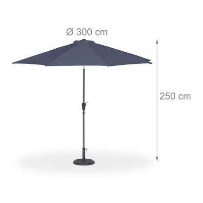 Artikelbild 4 für relaxdays Sonnenschirm rund, anthrazit neigbar Ø 300,0 cm, 1 St., Artikelnummer 768982