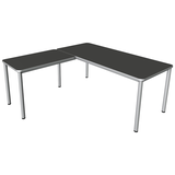 Artikelbild 1 für Kerkmann Prime Schreibtisch anthrazit L-Form, 6-Fuß-Gestell silber 180,0 x 180,0 cm, Artikelnummer 120947