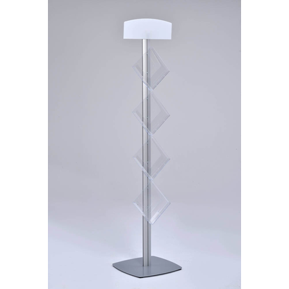 Artikelbild für update displays Prospektständer silber DIN A4 4 Fächer 45,0 x 45,0 x 192,0 cm, 1 St., Artikelnummer 563458