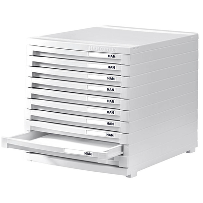 Artikelbild 6 für HAN Schubladenbox Contur weiß 1510-12D, DIN B4 mit 10 Schubladen, 1 St., Artikelnummer 661717