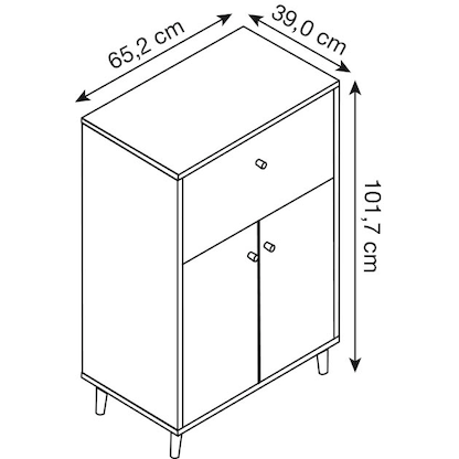 Artikelbild 2 für MÖBELPARTNER Sekretär 500, 153502 weiß 65,2 x 39,0 x 101,7 cm, 1 St., Artikelnummer 824104