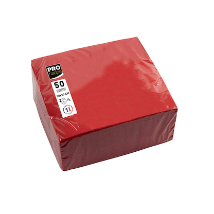 Artikelbild für PROnappe Servietten rot 2-lagig 20,0 x 20,0 cm, 50 St., Artikelnummer 361299