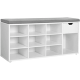 Artikelbild 1 für VASAGLE Schuhbank LHS024W01V1 weiß, grau Holz 104,0 cm, Artikelnummer 438897