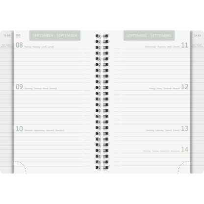 Artikelbild 3 für BRUNNEN Schülerkalender Heart 2026/2027 mint, weiß, gold, 1 St., Artikelnummer 804889