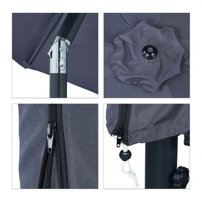 Artikelbild 7 für relaxdays Sonnenschirm rund, anthrazit neigbar Ø 300,0 cm, 1 St., Artikelnummer 768982