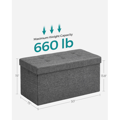 Artikelbild 2 für SONGMICS Sitztruhe LSF47K dunkelgrau Stoff 76,0 cm, Artikelnummer 439727