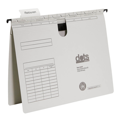 Artikelbild für AKTION: dots Hängehefter Karton lichtgrau DIN A4 1x kaufmännische BZ-Heftung, 25 St., Artikelnummer 950451