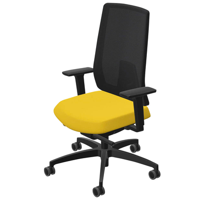 Artikelbild 2 für Dauphin Bürostuhl Indeed mesh Stoff gelb, Gestell schwarz, Artikelnummer 125889