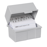 Artikelbild 1 für HAN A8 Karteikasten DIN A8 für 200 Karteikarten lichtgrau mit Deckel, Artikelnummer 244778