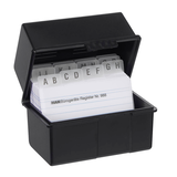 Artikelbild 1 für HAN A8 Karteikasten DIN A8 für 200 Karteikarten schwarz mit Deckel, Artikelnummer 244785