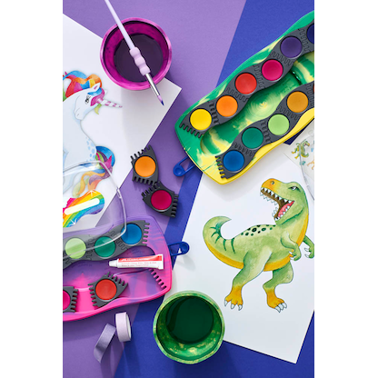Artikelbild 2 für FABER-CASTELL Einhorn Wasserfarbkasten 12 Farben, Artikelnummer 589568