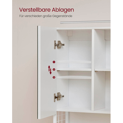 Artikelbild 8 für VASAGLE Spiegelschrank weiß 70,0 x 14,5 x 70,0 cm, Artikelnummer 438829