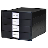 Artikelbild 1 für HAN Schubladenbox KARMA schwarz 10128-13D, DIN A4 mit 4 Schubladen, 1 St., Artikelnummer 661724