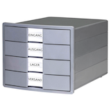 Artikelbild 1 für HAN Schubladenbox KARMA grau 10128-18D, DIN A4 mit 4 Schubladen, 1 St., Artikelnummer 661732