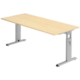 Artikelbild 1 für HAMMERBACHER OS 19 höhenverstellbarer Schreibtisch ahorn rechteckig, C-Fuß-Gestell silber 180,0 x 80,0 cm, Artikelnummer 656936