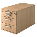 Artikelbild 1 für HAMMERBACHER Solid TC30 Rollcontainer eiche 4 Auszüge 42,8 x 80,0 x 51,2 cm, Artikelnummer 399523