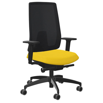 Artikelbild für Dauphin Bürostuhl Indeed mesh Stoff gelb, Gestell schwarz, Artikelnummer 125889