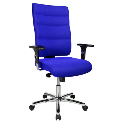 Artikelbild 7 für office discount Bürostuhl Unni Med Deluxe Stoff blau, Gestell chrom, Artikelnummer 367971