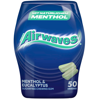 Artikelbild für Airwaves MENTHOL & EUKALYPTUS Kaugummis 50 Dragees, Artikelnummer 618134