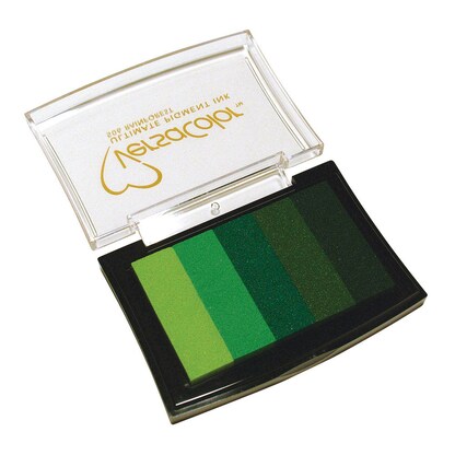 Artikelbild für Rayher Stempelkissen Versacolor 5 Grüntöne 7,5 x 4,7 cm, 1 St., Artikelnummer 931910