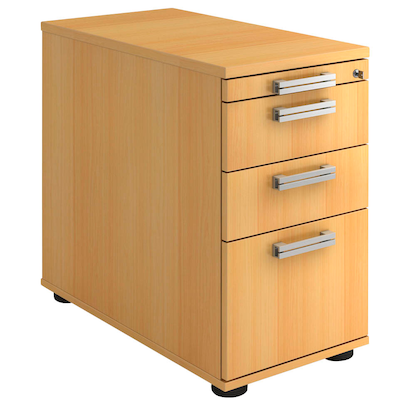 Artikelbild 4 für HAMMERBACHER SC40 Standcontainer buche 4 Auszüge Stahl-Relinggriff silber 42,8 x 80,0 x 72,0 - 76,0 cm, Artikelnummer 864468