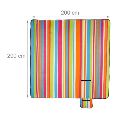 Artikelbild 5 für relaxdays Picknickdecke isoliert mehrfarbig 200,0 x 200,0 cm, 1 St., Artikelnummer 448797