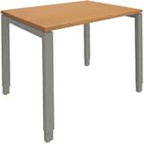 Artikelbild 1 für fm Sidney höhenverstellbarer Schreibtisch buche rechteckig, 4-Fuß-Gestell Quadratrohr silber 100,0 x 80,0 cm, Artikelnummer 353322