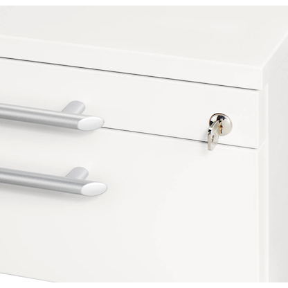 Artikelbild 8 für HAMMERBACHER Sira Standcontainer weiß 4 Auszüge Kunststoff-Relinggriff silber 42,8 x 80,0 x 72,0 - 76,0 cm, Artikelnummer 643054