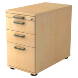 Artikelbild 1 für HAMMERBACHER Haziender Standcontainer ahorn 4 Auszüge Kunststoff-Relinggriff silber 42,8 x 80,0 x 72,0 - 76,0 cm, Artikelnummer 632861