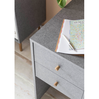 Artikelbild 8 für MÖBELPARTNER Jonte Schreibtisch grau rechteckig, Wangen-Gestell grau 117,0 x 67,0 cm, Artikelnummer 650412