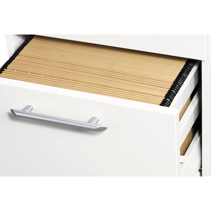 Artikelbild 7 für HAMMERBACHER Sira Standcontainer weiß 4 Auszüge Kunststoff-Relinggriff silber 42,8 x 80,0 x 72,0 - 76,0 cm, Artikelnummer 643054