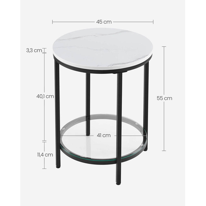 Artikelbild 7 für VASAGLE Beistelltisch rund Spanplatte weiß 45,0 x 45,0 x 55,0 cm, 1 St., Artikelnummer 290538