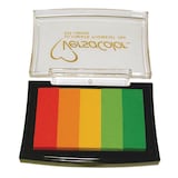 Artikelbild 1 für Rayher Stempelkissen Versacolor rot/orange/gelb/hellgrün/grün 7,5 x 4,7 cm, 1 St., Artikelnummer 932392