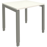 Artikelbild 1 für fm Sidney höhenverstellbarer Schreibtisch weiß rechteckig, 4-Fuß-Gestell Quadratrohr silber 80,0 x 80,0 cm, Artikelnummer 353377