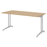 Artikelbild 1 für HAMMERBACHER BS16 Schreibtisch eiche rechteckig, C-Fuß-Gestell silber 160,0 x 80,0 cm, Artikelnummer 860179