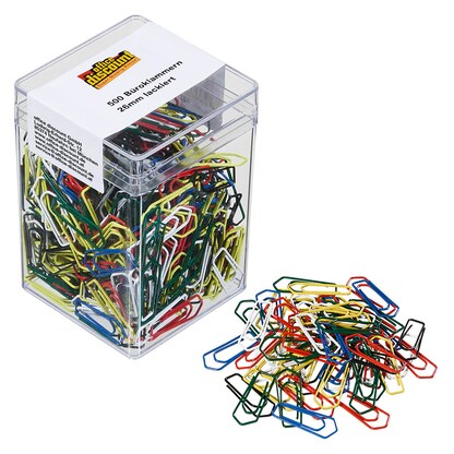 Artikelbild für office discount Büroklammern farbsortiert lackiert, 500 St., Artikelnummer 620583