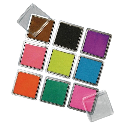 Artikelbild für Rayher Stempelkissen Scrapbooking-Set 9 Farbtöne 3,5 x 3,5 cm, 1 St., Artikelnummer 932400