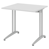 Artikelbild 1 für HAMMERBACHER BS08 Schreibtisch lichtgrau quadratisch, C-Fuß-Gestell silber 80,0 x 80,0 cm, Artikelnummer 862793