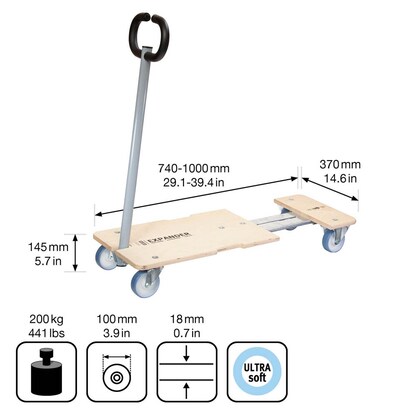 Artikelbild 4 für WAGNER® design yourself Transportwagen STAR CARRIER EXTENDABLE MM 1333 birke 37,0 x 74,0 x 14,5 cm bis 200,0 kg, Artikelnummer 418497
