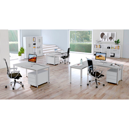 Artikelbild 4 für Kerkmann Prime Schreibtisch lichtgrau L-Form, 6-Fuß-Gestell silber 180,0 x 180,0 cm, Artikelnummer 120929