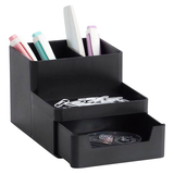 Artikelbild 1 für Zeller Schreibtisch-Organizer Utensilien schwarz Kunststoff 4 Fächer 15,3 x 11,2 x 9,3 cm, Artikelnummer 165169