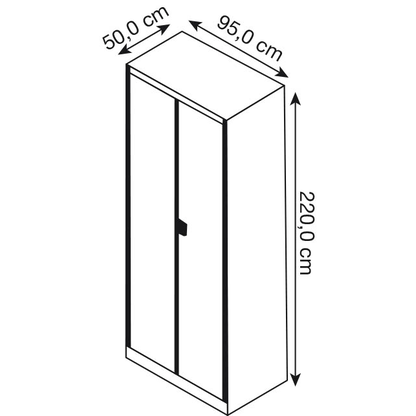 Artikelbild 2 für mauser Stahlschrank BF 5/22 STG - 9010/9010 reinweiß 5 Fachböden 95,0 x 50,0 x 220,0 cm, aufgebaut, 1 St., Artikelnummer 600664