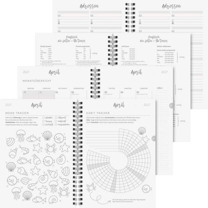 Artikelbild 12 für BRUNNEN Schülerkalender Shadow 2026/2027 mehrfarbig: grün, gold, 1 St., Artikelnummer 805048