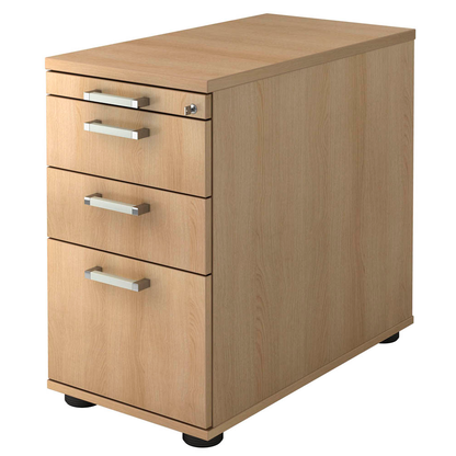 Artikelbild für HAMMERBACHER Solid Standcontainer eiche 4 Auszüge Stahl-Bügelgriff chrom, gebürstet 42,8 x 80,0 x 72,0 - 76,0 cm, Artikelnummer 593347