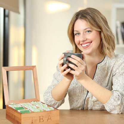 Artikelbild 4 für relaxdays Teebox braun 22,0 x 22,0 cm, 1 St., Artikelnummer 400711