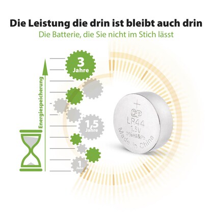 Artikelbild 5 für GP Knopfzellen V 13 GA/LR44 Alkali-Mangan 1,5 V, 5 St., Artikelnummer 676395
