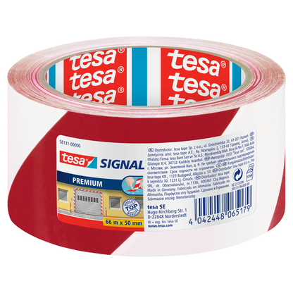 Artikelbild 2 für tesa Warnklebeband Signal PREMIUM rot/weiß 50,0 mm x 66,0 m 1 Rolle, Artikelnummer 190411